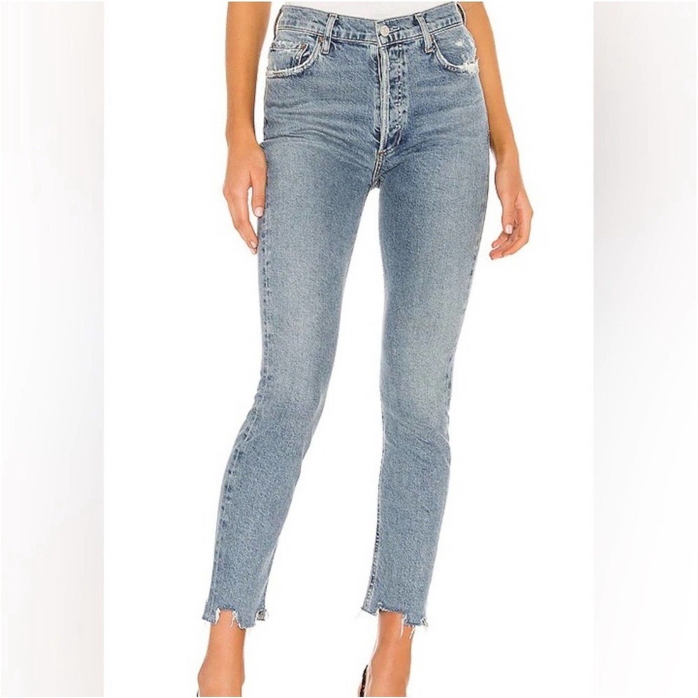 AGOLDE Jeans Womens 26 Blue Nico High Rise Slim Straight Stretch Organic‎ Denim
